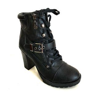 G By Guess Heeled Combat Boots